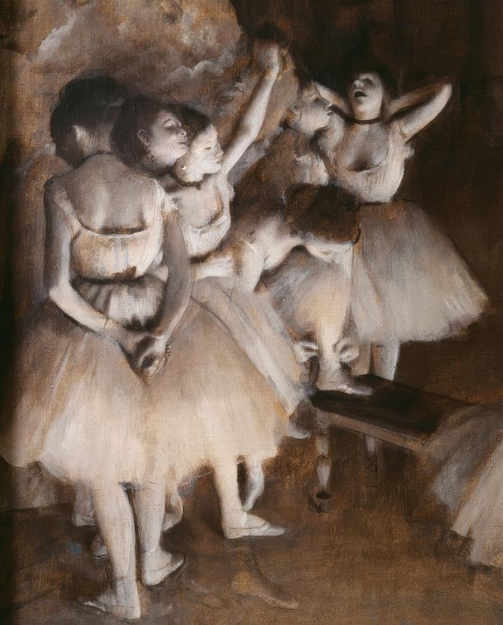 Baletin harjoitukset näyttämöllä tekijältä Edgar Degas