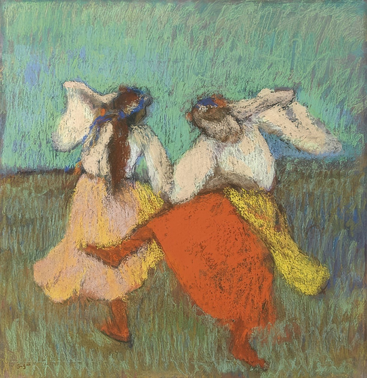 Venäläiset tanssijat (Danseuses Russes). Noin 1899 tekijältä Edgar Degas