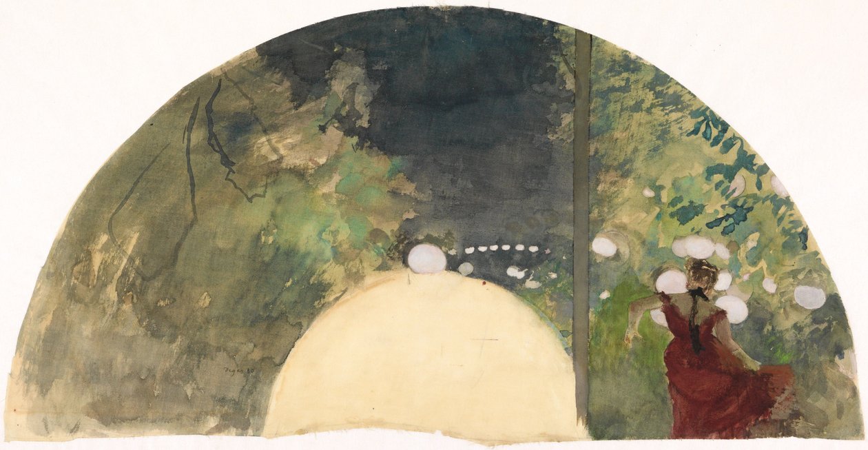 Laulajatar pariisilaisessa puutarhakahvilassa tekijältä Edgar Degas