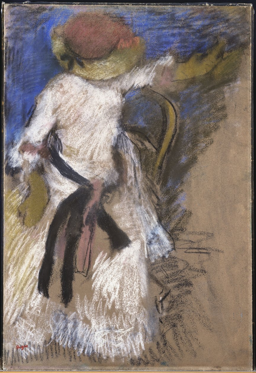 Istuva nainen valkoisessa mekossa, n. 1888-1892 tekijältä Edgar Degas