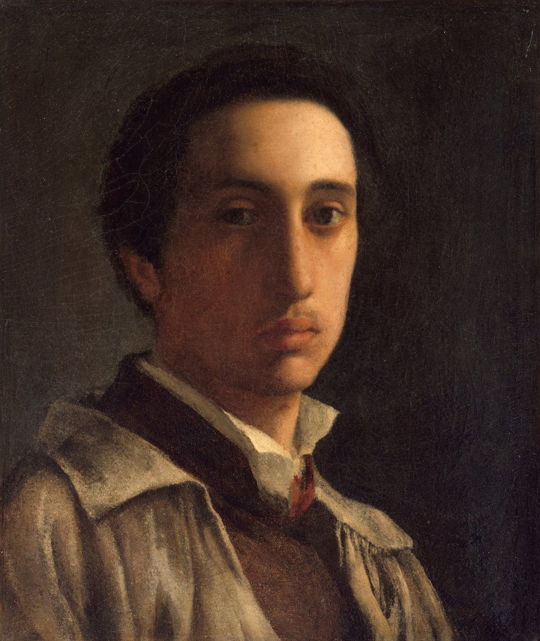 Omakuva, noin 1855-56 (öljy paperille, kiinnitetty kankaalle). tekijältä Edgar Degas
