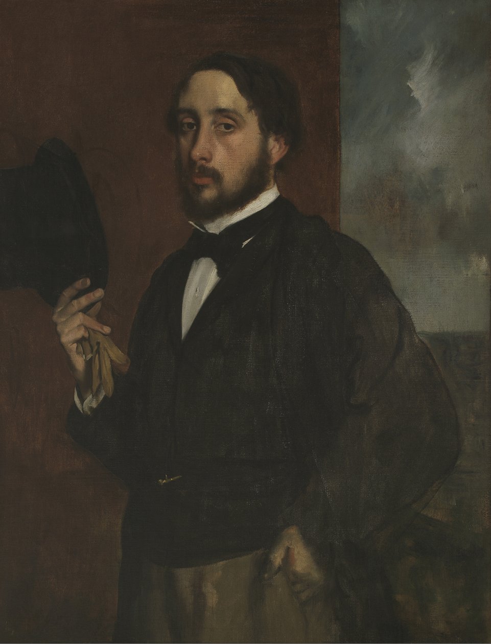 Omakuva nostetulla hatulla, n. 1863 tekijältä Edgar Degas