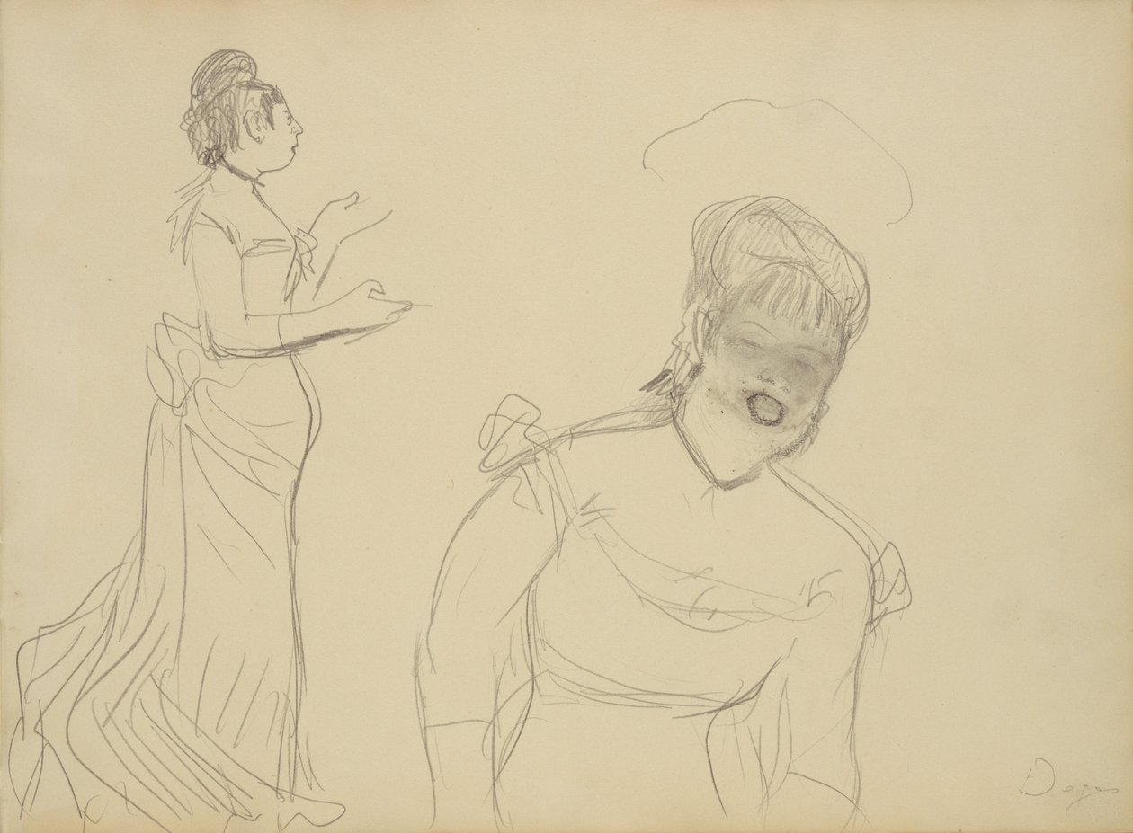 Kahvilalaulajan luonnoksia tekijältä Edgar Degas