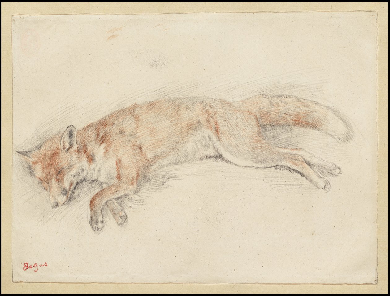 Tutkimus "Dead Fox in the Forest", n. 1861-64 tekijältä Edgar Degas