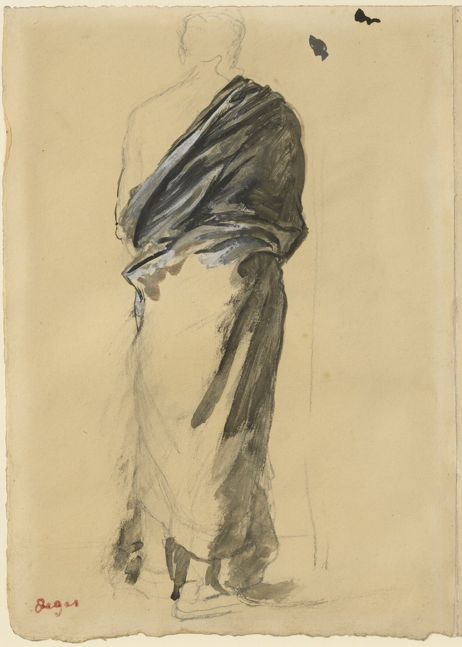Study of Drapery, 1860-65 tekijältä Edgar Degas