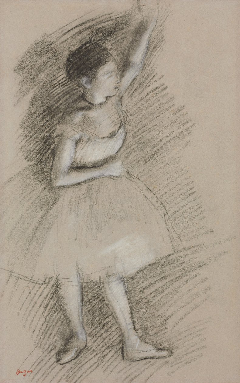 Tanssijan opiskelu; Tutkimus tanssijasta, 1873-1874 tekijältä Edgar Degas