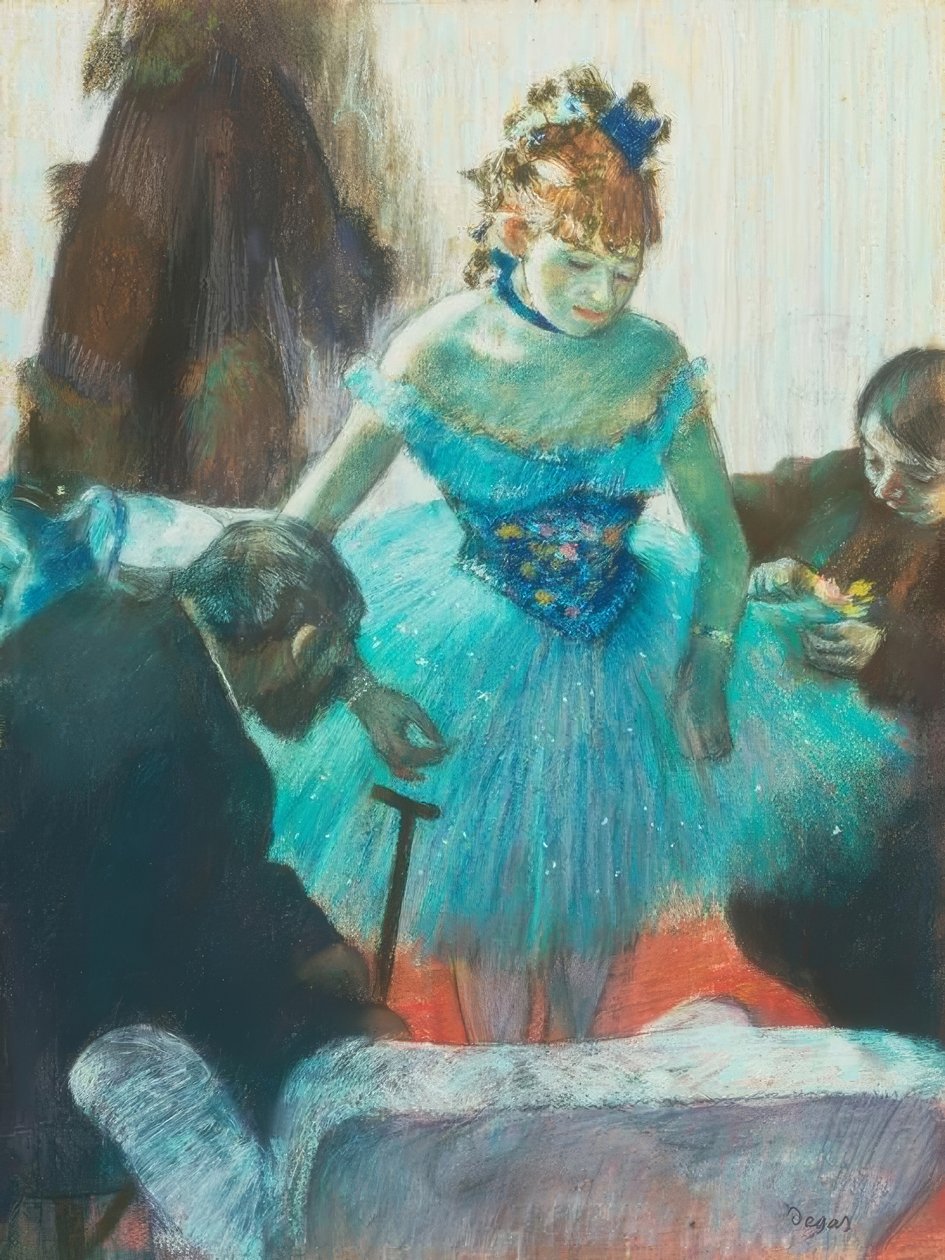 Tanssija pukuhuoneessa tekijältä Edgar Degas