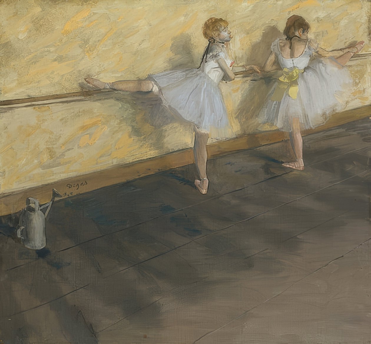 Tanssijat harjoittelevat tangossa. 1877 tekijältä Edgar Degas