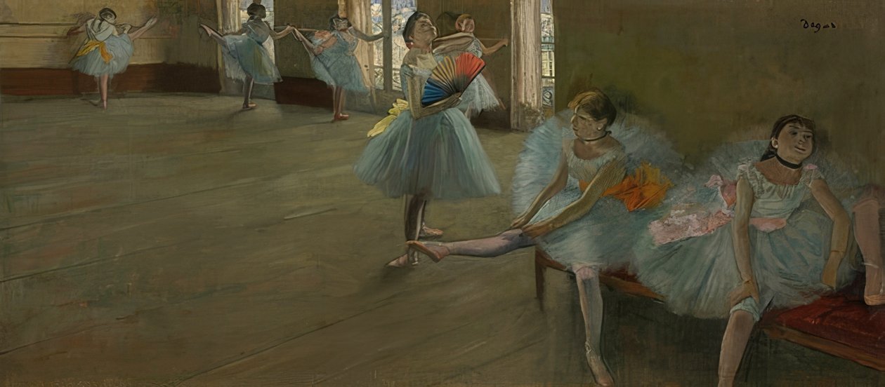 Tänzerinnen in einem Übungsraum. Öh 1880 tekijältä Edgar Degas