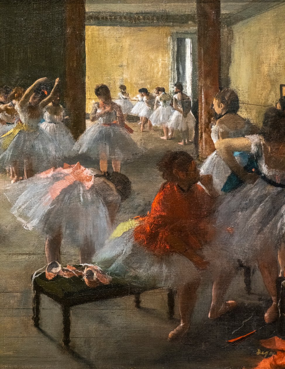 Tanssiluokka (yksityiskohta). 1873. Öljy kankaalle. tekijältä Edgar Degas