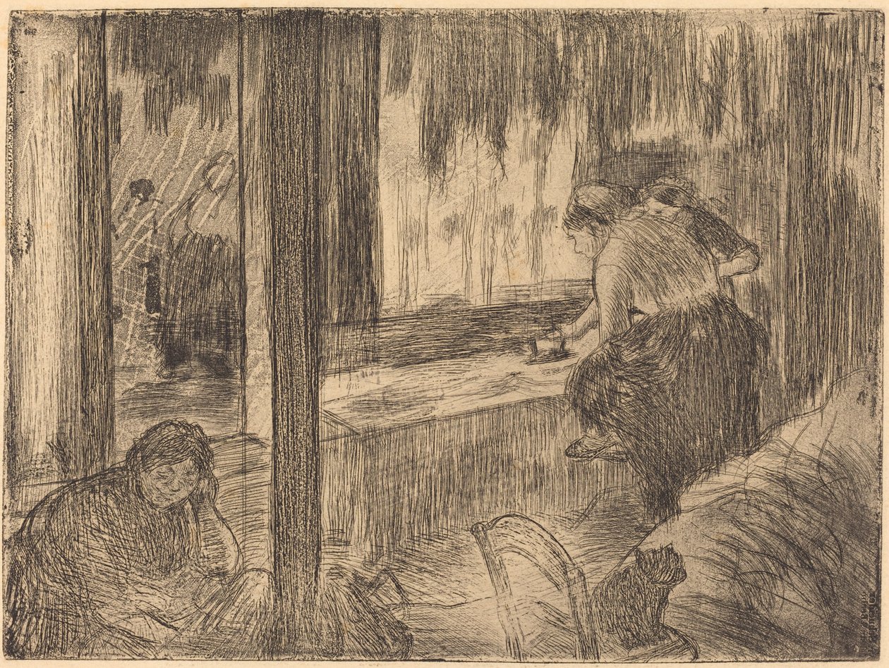 Pesulaiset Pesumiehet Silitys, 18791880. tekijältä Edgar Degas