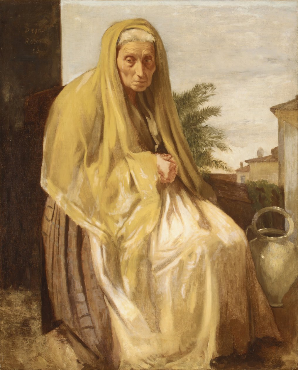 Vanha italialainen nainen, 1857. tekijältä Edgar Degas