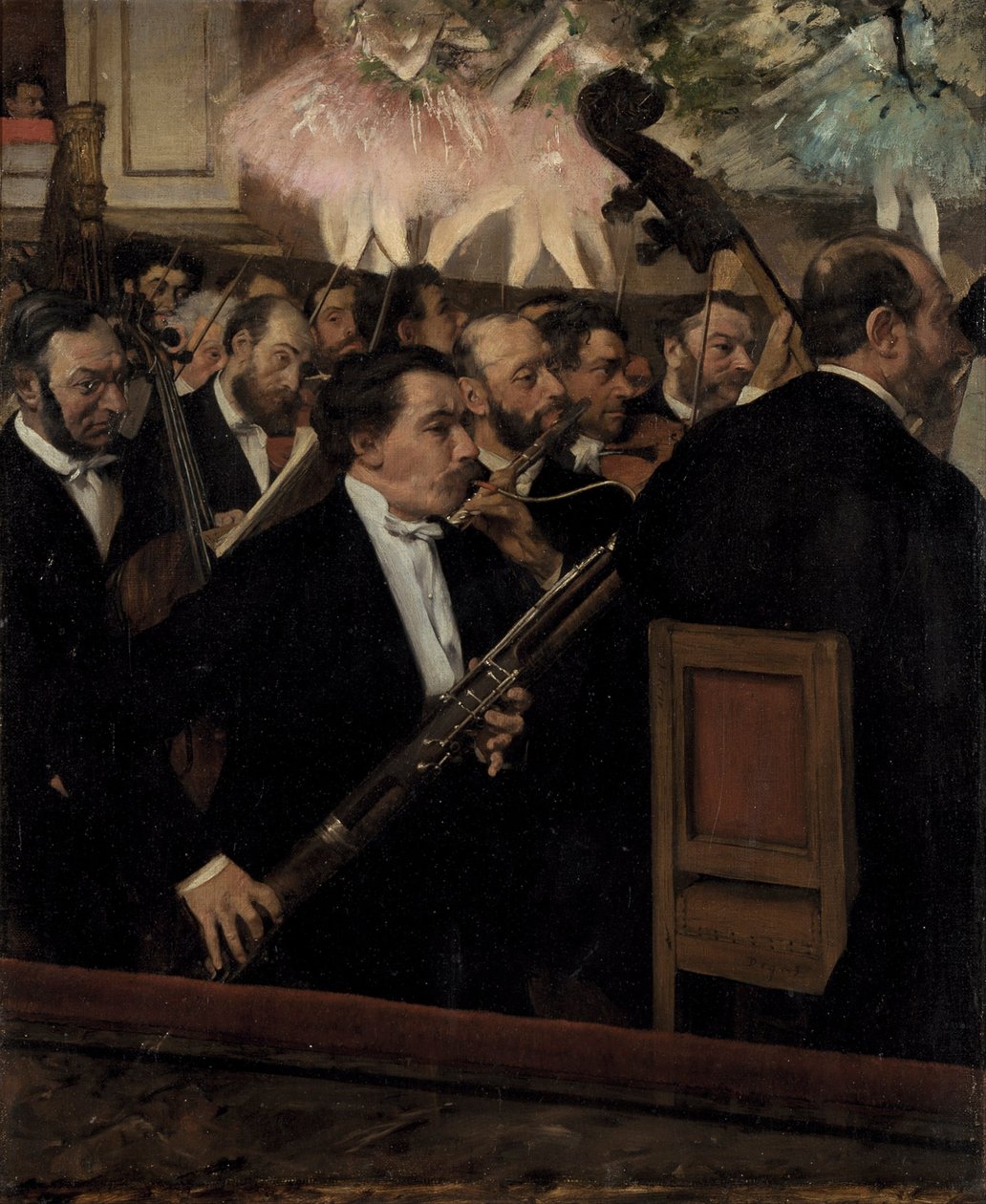 Oopperan orkesteri, n. 1870 tekijältä Edgar Degas
