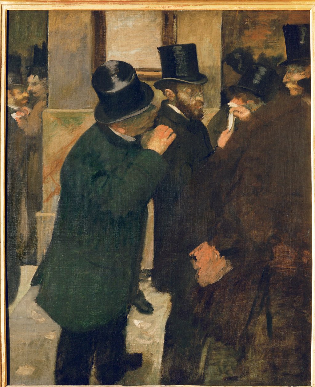 Pariisin pörssi (öljy kankaalle) tekijältä Edgar Degas