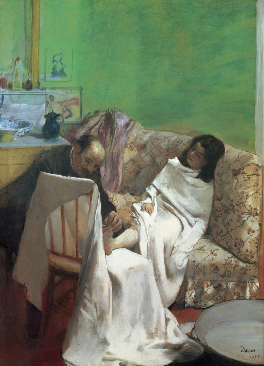 Pedikyyri, 1873 (öljy paperille asetettu kankaalle) tekijältä Edgar Degas