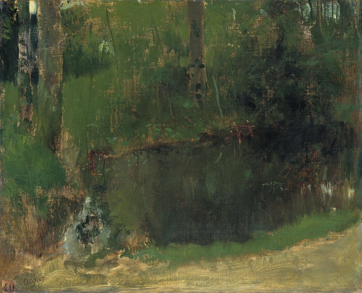 Lampi metsässä, noin 1868 tekijältä Edgar Degas