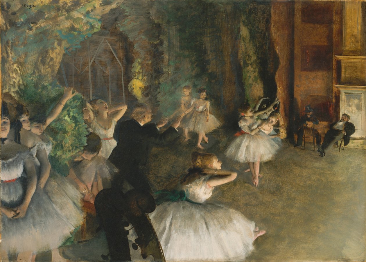 Baletin harjoitukset näyttämöllä, noin 1878-79. tekijältä Edgar Degas