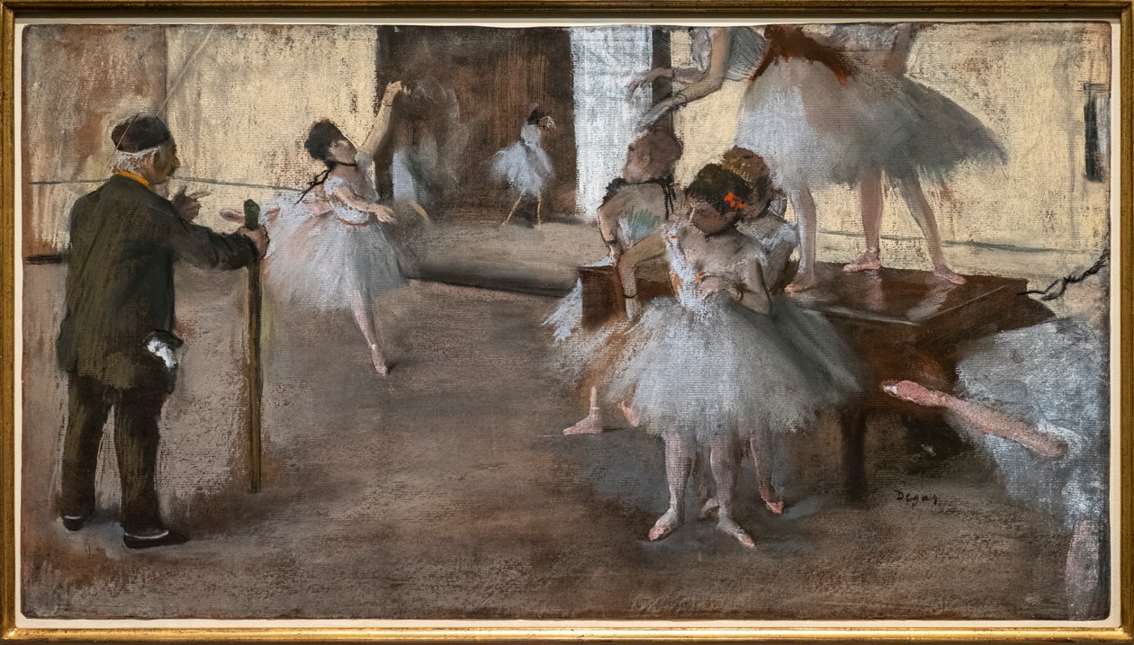 Tanssitunti. Noin 1876. Pastelli paperille liimattu pahviin. tekijältä Edgar Degas