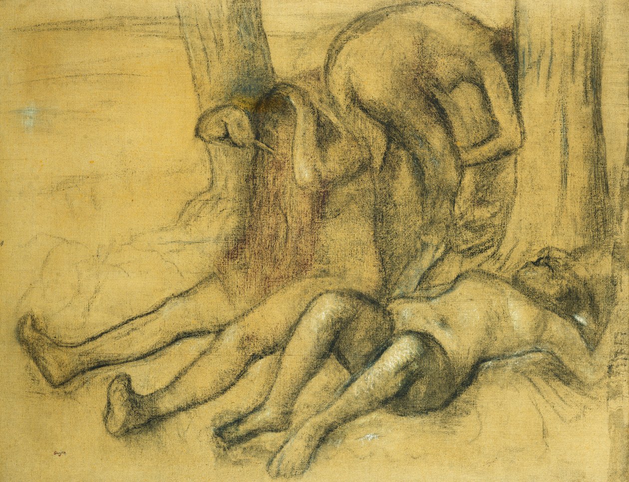 Kolme uimaria puun alla; Kolme uimaria puun alla, n.1894 tekijältä Edgar Degas