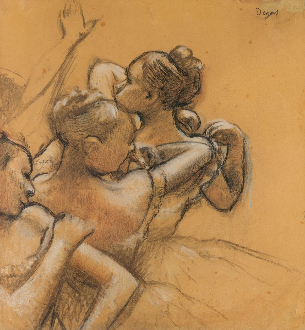 Kolme tanssijaa, noin 1895-99 (pastelli ja hiili paperille). tekijältä Edgar Degas
