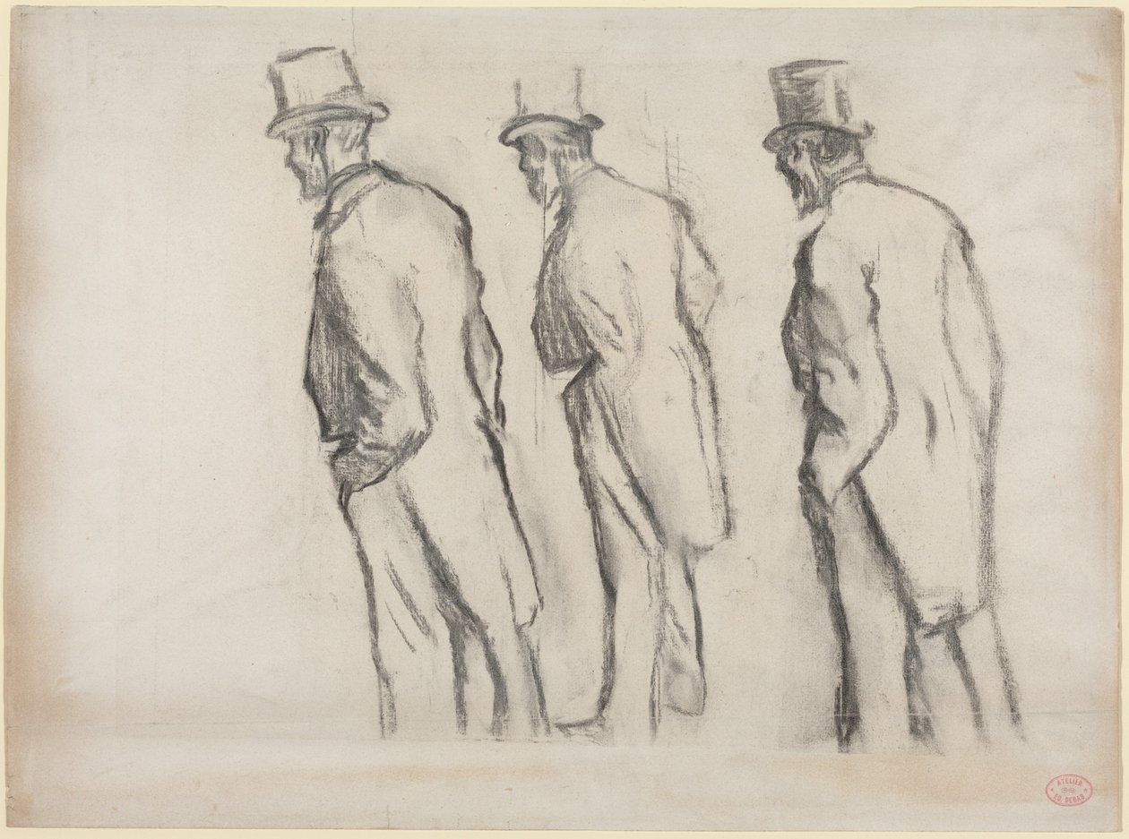 Kolme tutkimusta seisovasta Ludovic Halévystä tekijältä Edgar Degas