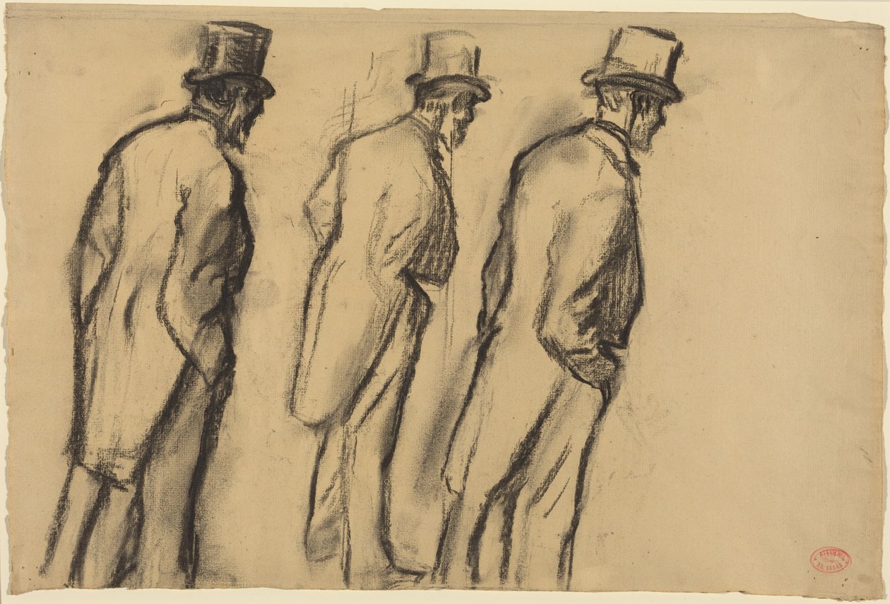 Kolme tutkimusta seisovasta Ludovic Halévystä tekijältä Edgar Degas