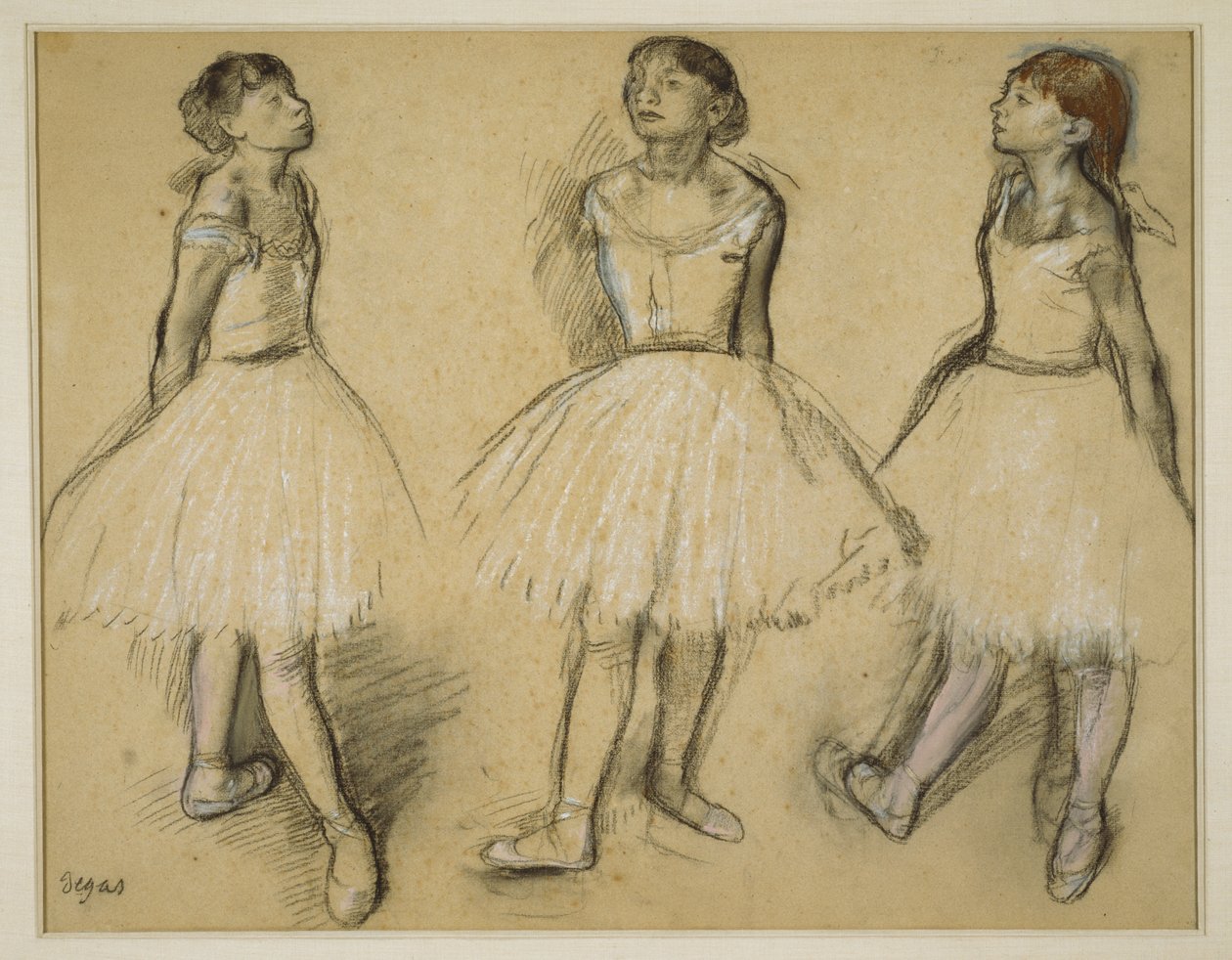 Kolme tutkimusta tanssijasta neljännessä asennossa tekijältä Edgar Degas