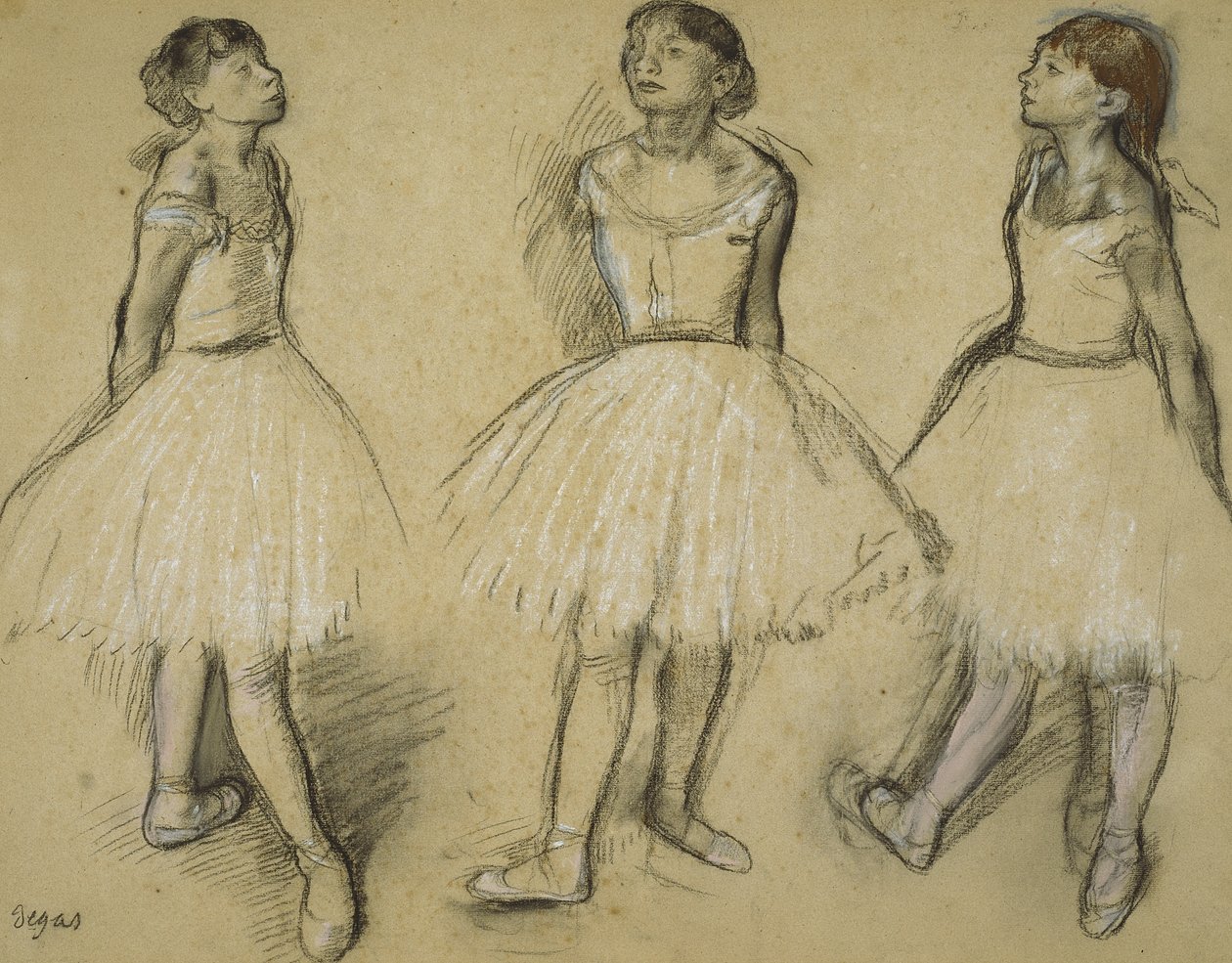 Kolme tutkimusta tanssijasta neljännessä asennossa, 1879-80 tekijältä Edgar Degas