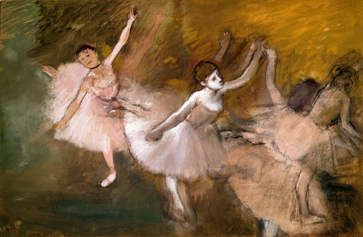 Kolme tanssijaa (pastelli) tekijältä Edgar Degas