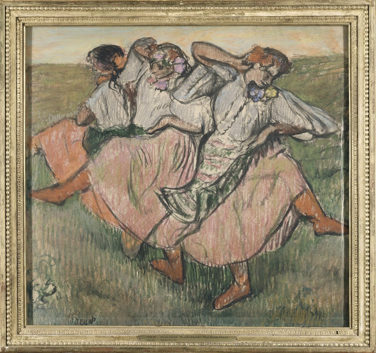 Kolme tanssijaa ukrainalaisissa kansanpuvuissa tekijältä Edgar Degas