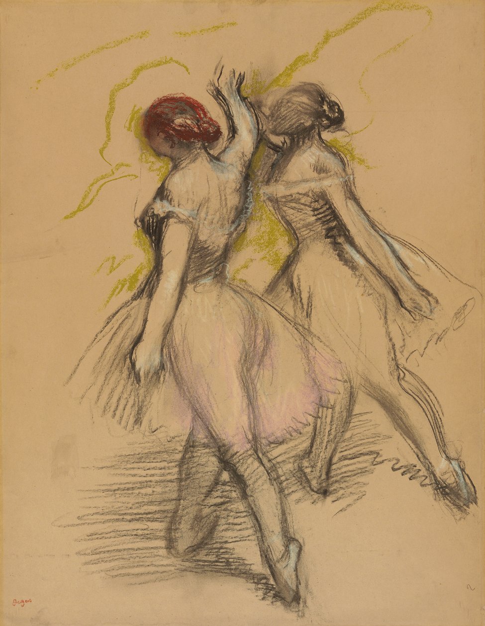 Kaksi tanssijaa; Kaksi tanssivaa tyttöä, n. 1889 tekijältä Edgar Degas