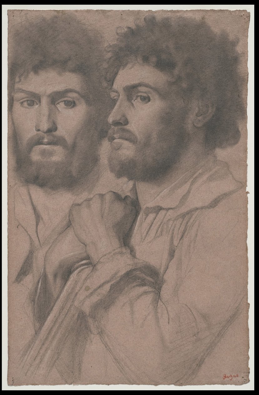 Kaksi miehen muotokuvatutkimusta, n. 1856-57 tekijältä Edgar Degas