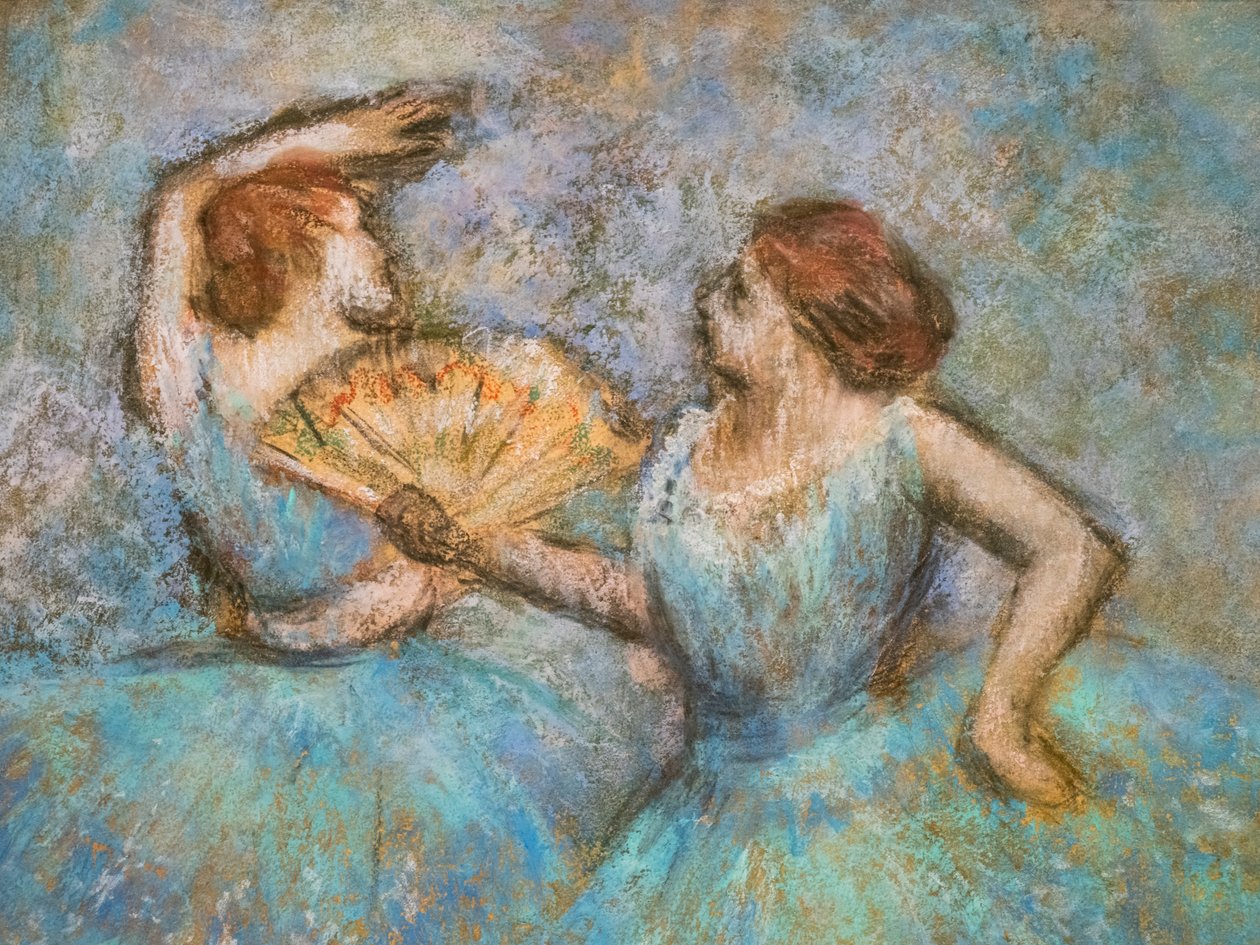 Kaksi tanssijaa (yksityiskohta). Noin 1905. Pastelli pahville. tekijältä Edgar Degas