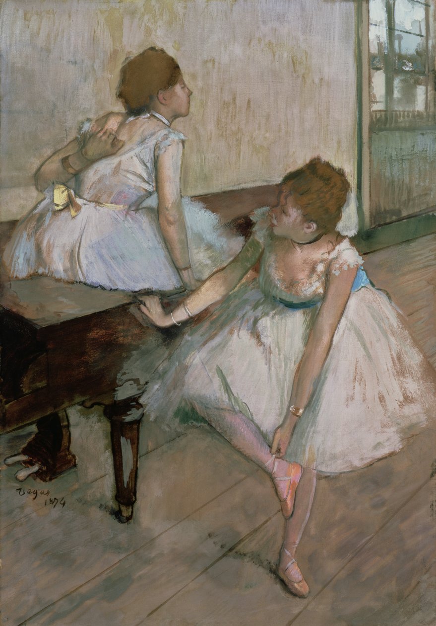 Kaksi tanssijaa lepäämässä, 1874 tekijältä Edgar Degas