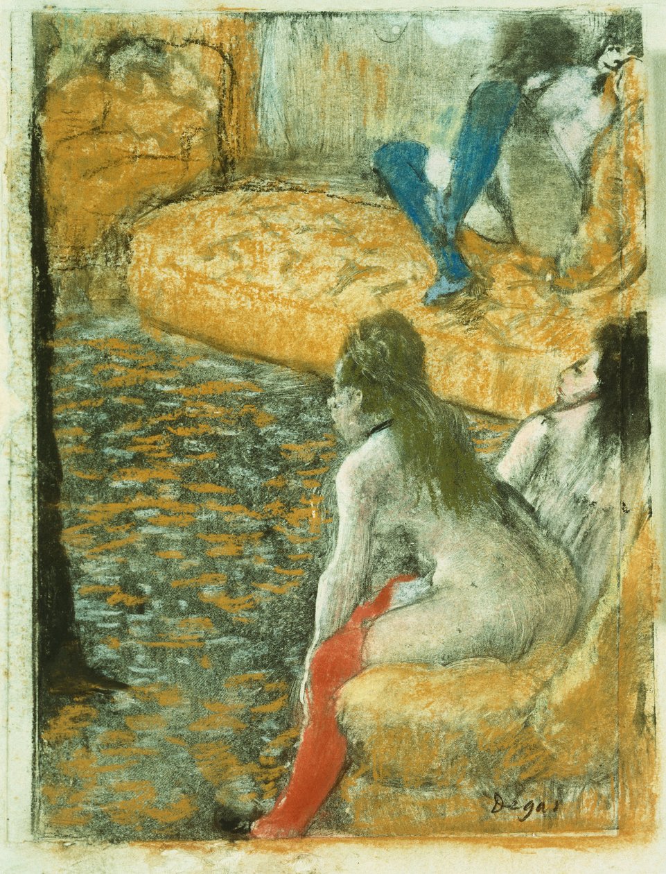 Odotan asiakasta, n. 1879 tekijältä Edgar Degas