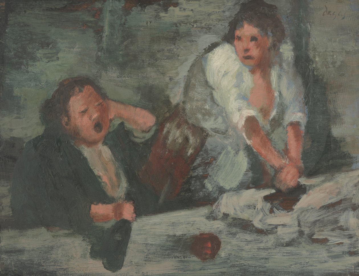 Pese naiset (öljy paneelissa) tekijältä Edgar Degas