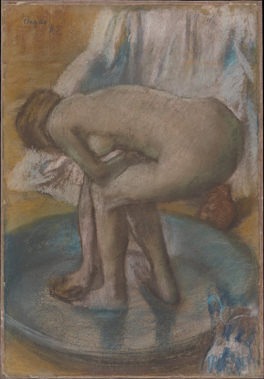 Matalassa ammeessa kylpevä nainen tekijältä Edgar Degas