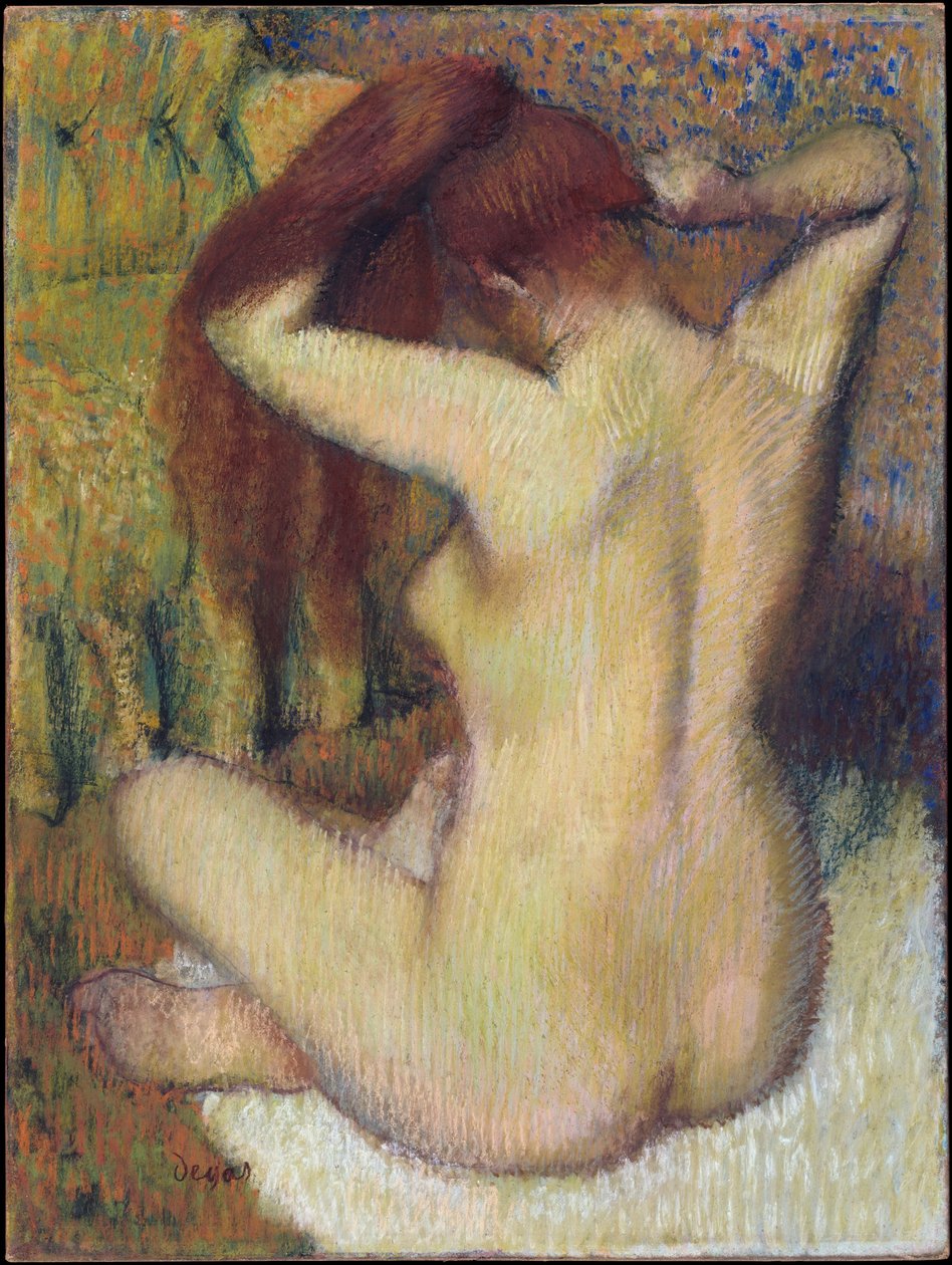 Hiuksiaan kampaava nainen tekijältä Edgar Degas