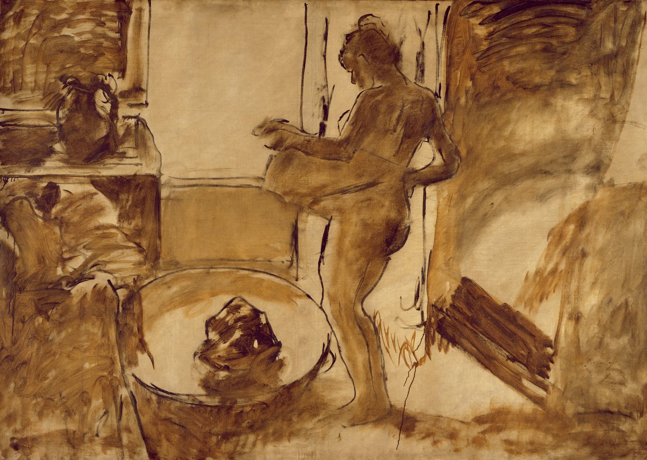 Nainen kuivaamassa itseään, n. 1884-86 tekijältä Edgar Degas