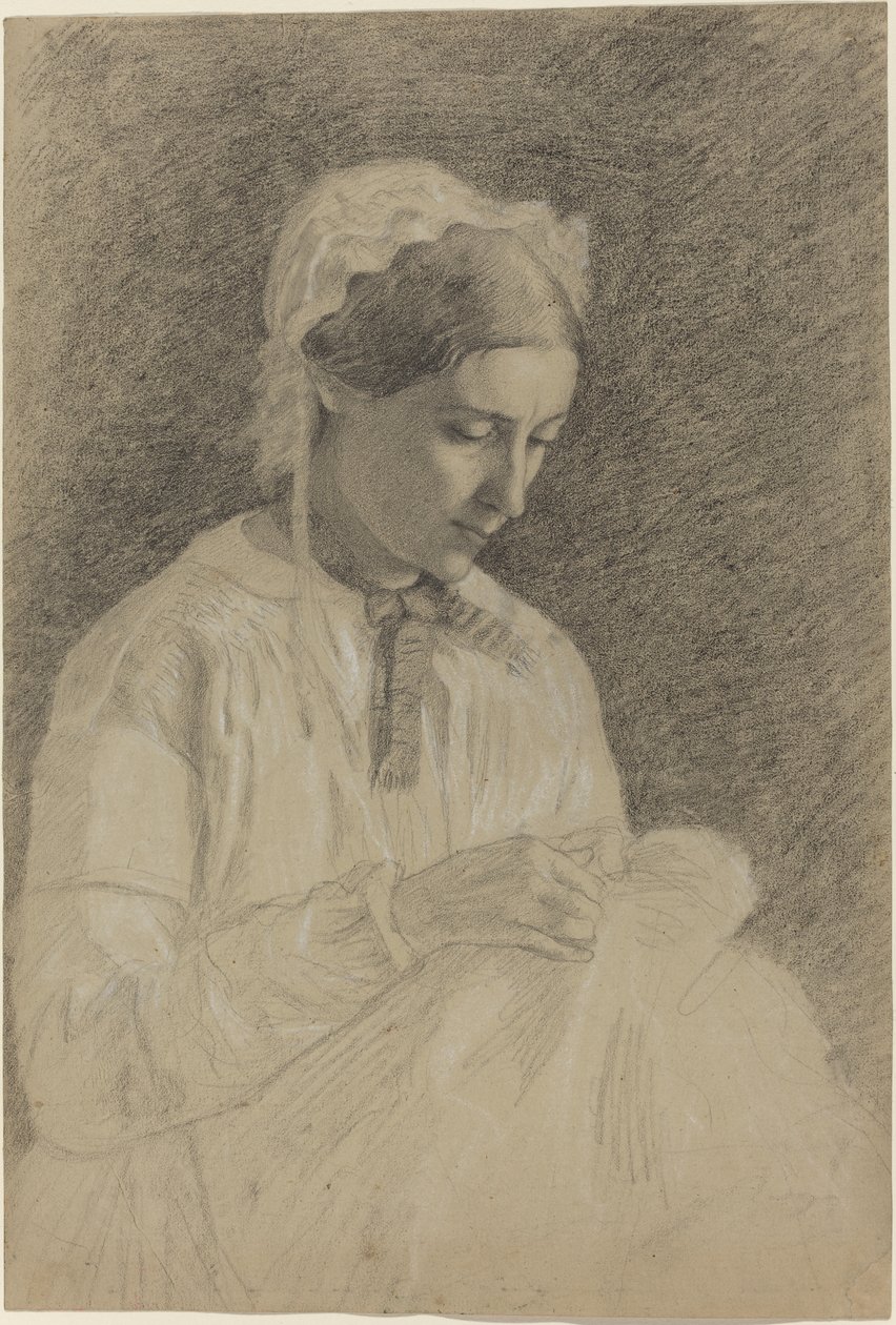 Naisen kirjonta, 1855-1860 tekijältä Edgar Degas