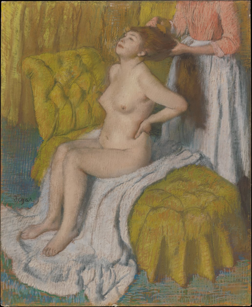 Nainen, jolle kammataan hiuksia tekijältä Edgar Degas