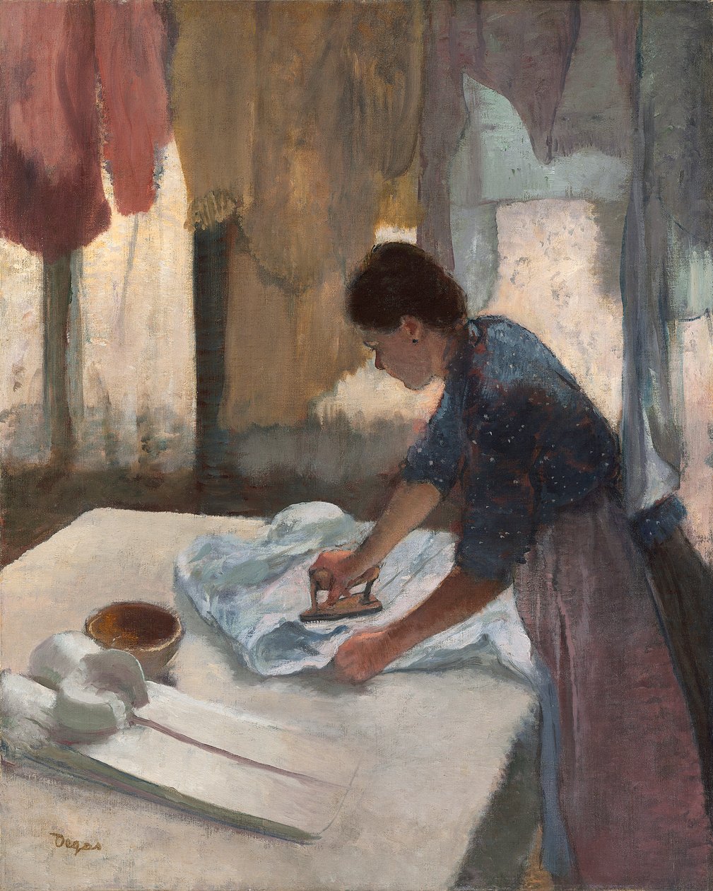 Naisen silitys, n. 1876-87 (öljy kankaalle) tekijältä Edgar Degas