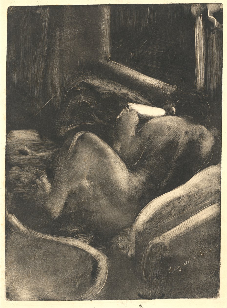 Lukeva nainen (Liseuse) tekijältä Edgar Degas