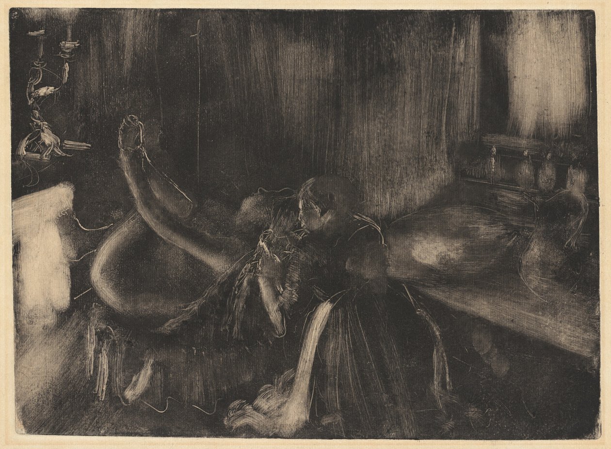 Nainen takan ääressä, 18801890. tekijältä Edgar Degas