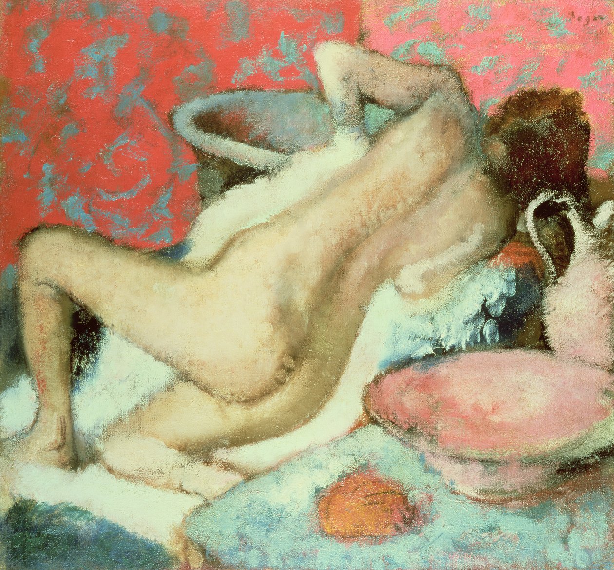 Nainen kuivaamassa itseään, 1896 tekijältä Edgar Degas
