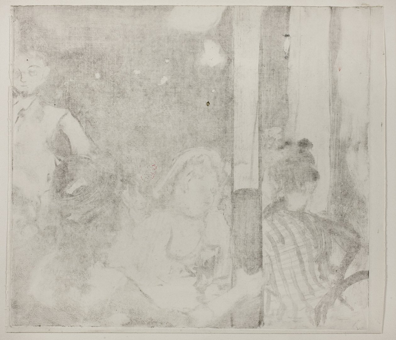 Naiset kahvilan edessä, ilta, n. 1877 (monotyyppinen suomalainen norsunluun kudottu paperi) tekijältä Edgar Degas