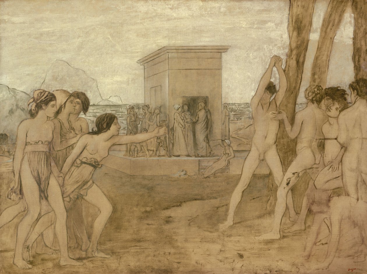 Nuoret spartalaiset tytöt haastavat pojat tekijältä Edgar Degas