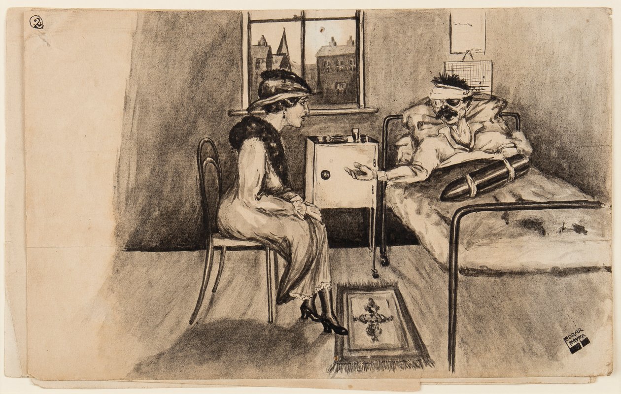 Some Shell!, 13. lokakuuta 1917 (kynä, sivellin ja muste paperille) tekijältä Edgar Fryer