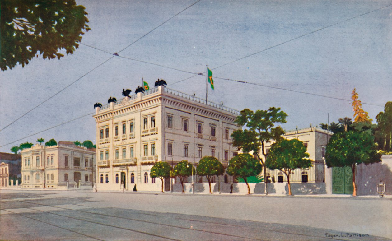 Catteten palatsi - Brasilian presidentin virallinen asuinpaikka, 1914 tekijältä Edgar L. Pattison