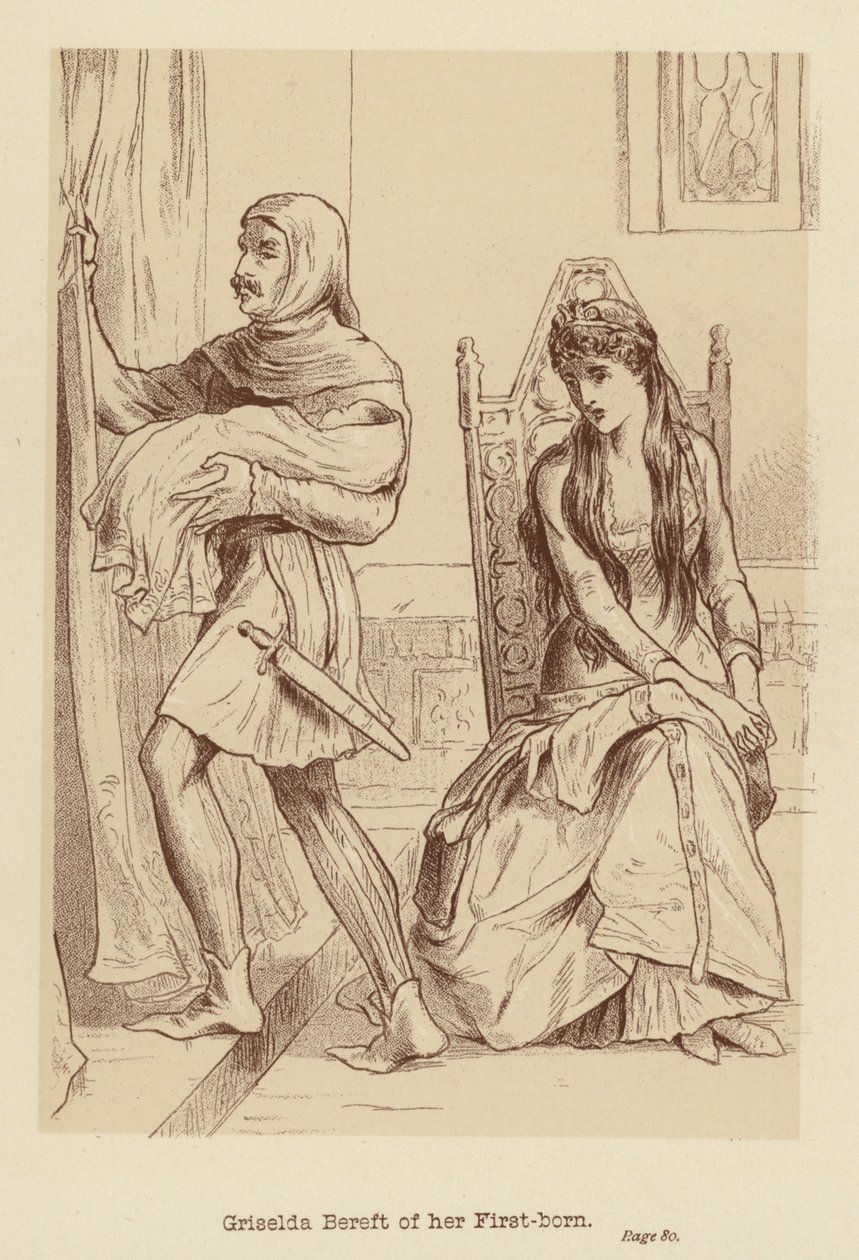 Esikoisensa menettänyt Griselda (litografia) tekijältä Edith Scannell